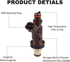 img 1 attached to JDMON Fuel Injectors Compatible with Toyota 4Runner Tacoma Tundra 3.4L V6 1999-2004 - Pack of 6, Replace Part Numbers 2320962040 2172933 - 2 Hole Design