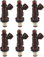 jdmon fuel injectors compatible with toyota 4runner tacoma tundra 3.4l v6 1999-2004 - pack of 6, replace part numbers 2320962040 2172933 - 2 hole design логотип