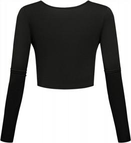 img 3 attached to KLOTHO V Neck Crop Tops Long Sleeve Sexy Shirts Slim Fit Base Layer For Women