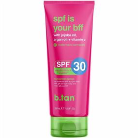 img 4 attached to B.Tan Sunscreen SPF 30 Body Lotion - Vegan & Cruelty-Free With Vitamin C, Jojoba & Argan Oil For Hydration, Quick Absorption, And Sheer Coverage. Reef-Safe And Weighing 7 Fl Oz, Your BFF For Summer.