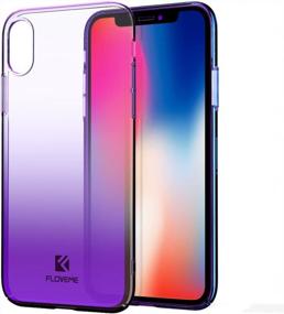 img 3 attached to Защитите свой IPhone X XS стильно с ультратонким роскошным градиентным чехлом FLOVEME — поддерживает беспроводную зарядку!