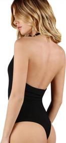img 3 attached to Стильный и сексуальный комбинезон леотард-боди на шее для женщин от SweatyRocks: без рукавов, с глубоким V-вырезом на спине, чтобы вы могли проявить свой стиль.