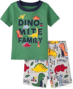 img 3 attached to 👶 The Children's Place Baby Toddler Sleeve Top and Shorts Pajama Sets: Comfy, Snug Fit 100% Cotton 2 Piece Unisex Sleepwear