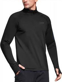 img 4 attached to OGEENIER Men'S Fleece-Lined Quarter Zip Pullover With Pockets - Ideal For Golf, Running, And Workouts