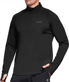 img 2 attached to OGEENIER Men'S Fleece-Lined Quarter Zip Pullover With Pockets - Ideal For Golf, Running, And Workouts