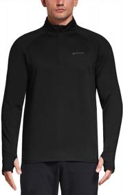 img 3 attached to OGEENIER Men'S Fleece-Lined Quarter Zip Pullover With Pockets - Ideal For Golf, Running, And Workouts