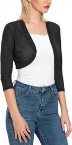 img 2 attached to Tandisk Women'S 3/4 Sleeve Shrug Open Front Cardigan Bolero Jacket