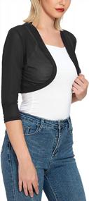 img 1 attached to Tandisk Women'S 3/4 Sleeve Shrug Open Front Cardigan Bolero Jacket