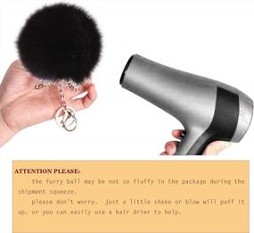 img 1 attached to Faux Rabbit Fur Ball Pom Pom Keychain Car Key Ring Handbag Tote Bag Pendant Purse Charm For Cityelf Cute