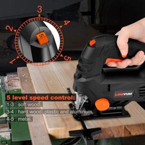 img 2 attached to Lomvum Jig Saw, 7.3A Curve Saw Corded Variable Speed For Straight/Curve/Bevel/Circular Cutting,3300 SPM Pure Copper Motor Jigsaw Saw For Woodworking Included Scale Ruler/T Blades/Hex Key/Dust Cover