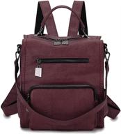 ravuo backpack ladies leather shoulder women's handbags & wallets : fashion backpacks logo