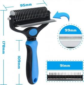 img 2 attached to JAKEMY Pet Grooming Tool - 2-Sided Undercoat Rake For Cats & Dogs Dematting Comb - Safely Remove Mats & Tangles.