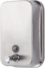 img 3 attached to Stainless Steel Manual Soap Dispenser For Wall Mounting- 34Oz Capacity, Vertical Design