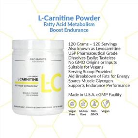 img 2 attached to 🏋️ L-Carnitine Amino Acid Powder - Pro Basics USP Grade, 4.2oz (120g)