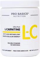 🏋️ l-carnitine amino acid powder - pro basics usp grade, 4.2oz (120g) logo
