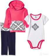 👶 yoga sprout unisex baby cotton hoodie, bodysuit, tee top, and pant set логотип