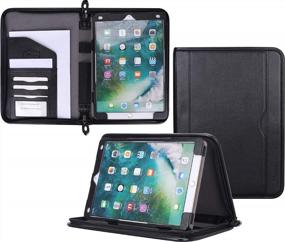 img 4 attached to Premium Leather Executive Portfolio Case For IPad Pro 12.9 With Detachable Sleeve And Stand, Document, Card Holder, And Apple Pencil Sleeve - Fits 2015/2017 12.9-Inch Tablet - Black By RooCASE