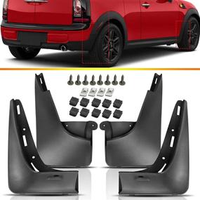 img 2 attached to 🚗 Premium Set of Front and Rear Side Mud Flaps Splash Guard for 2010-2014 Mini Cooper R55 Clubman Wagon Series