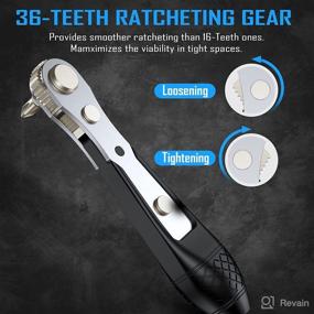 img 1 attached to 🔧 GreaTalent 37pc Mini Ratchet Wrench Screwdriver Bit Set with 1/4 inch S2 Steel Bits: Magnetic Bit Holder, Quick Release, Low Profile 90 Degree Right Angle Offset Reversible Drive Handle