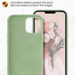 img 3 attached to MILPROX IPhone 13 Pro Max Case With Screen Protector - Shockproof Silicone Protective Cover With Soft Microfiber Lining - Mint