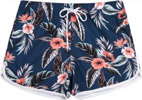img 4 attached to APTRO Women'S Board Shorts Floral Beach Swim Shorts With Pockets Swim Trunks