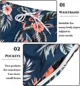 img 2 attached to APTRO Women'S Board Shorts Floral Beach Swim Shorts With Pockets Swim Trunks