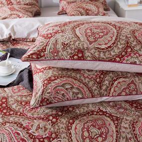 img 1 attached to Revamp Your Bedroom With FADFAY'S Reversible Paisley Floral Duvet Cover Set In Queen Size!