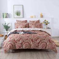 revamp your bedroom with fadfay's reversible paisley floral duvet cover set in queen size! logo