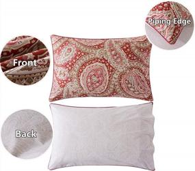 img 2 attached to Revamp Your Bedroom With FADFAY'S Reversible Paisley Floral Duvet Cover Set In Queen Size!