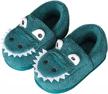 warm & cozy winter slippers for toddlers: jackshibo dinosaur house shoes with fur lining. logo