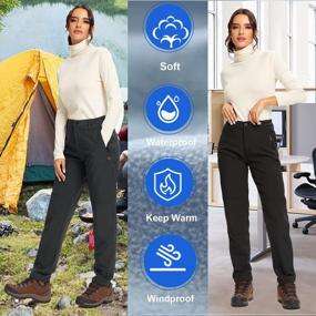 img 1 attached to Winter Adventure Essential: женские непромокаемые штаны для снега на флисовой подкладке с карманами на молнии