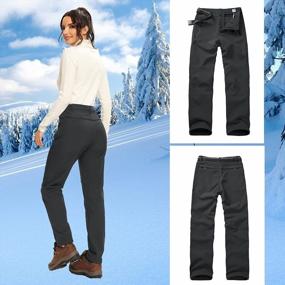 img 2 attached to Winter Adventure Essential: женские непромокаемые штаны для снега на флисовой подкладке с карманами на молнии