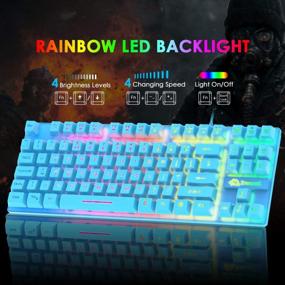 img 3 attached to Ultimate Gaming Bundle: Compact Keyboard, Rainbow Backlit Mouse & Headset