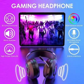 img 1 attached to Ultimate Gaming Bundle: Compact Keyboard, Rainbow Backlit Mouse & Headset