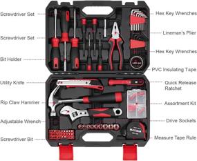 img 2 attached to Complete Home Repair Tool Set - Eastvolt 128-Piece Tool Set With Storage Toolbox