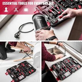 img 1 attached to Complete Home Repair Tool Set - Eastvolt 128-Piece Tool Set With Storage Toolbox