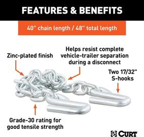 img 1 attached to CURT 80301: 48-Inch Trailer Safety Chain - Heavy-Duty S-Hooks for 7,000 lbs Break Strength