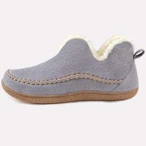 img 3 attached to Memory Foam Women'S Ankle Bootie Moccasin Slippers For Indoor/Outdoor Use - Cozy And Warm Winter House Shoes By Wishcotton