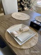img 1 attached to Set Of 4 Beige Round Braided Placemats - 15 Inch Washable Table Mats For Dining Tables By SHACOS review by Brian Mendoza