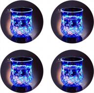 led cups 2win2buy 4 pack flashing light up automatic water activated color changing wine whisky beer cola juice drinkware mugs shot glass for bar disco night club party halloween christmas, set of 4 logo
