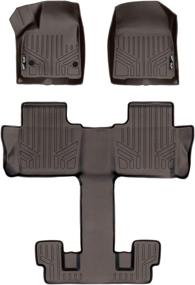 img 4 attached to Premium Cocoa 3 Row Liner Set for 2017-2021 GMC Acadia with 2nd Row Bucket Seats - MAXLINER Custom Fit Floor Mats