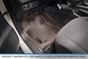 img 3 attached to Premium Cocoa 3 Row Liner Set for 2017-2021 GMC Acadia with 2nd Row Bucket Seats - MAXLINER Custom Fit Floor Mats