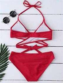 img 2 attached to ZAFUL Womens Halter Cross Cover Swimsuits Women's Clothing ~ Swimsuits & Cover Ups