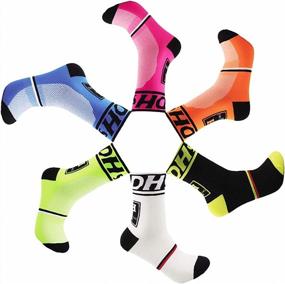 img 4 attached to Colorful Compression Cycling Socks For Men & Women - Perfect For Hiking, Running, Traveling, Walking, And Climbing