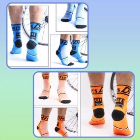 img 1 attached to Красочные компрессионные носки для велоспорта для мужчин и женщин - идеально подходят для пеших прогулок, бега, путешествий, прогулок и скалолазания