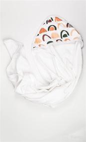 img 4 attached to 🌈 Soft Organic Bamboo Hooded Baby Towel - Large Fluffy Muslin Bath Towel for Boys and Girls, 32x32in (Rainbow Included)