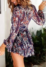 img 1 attached to Boho Chic: Stunning Floral Off-Shoulder Summer Romper For Women By Fixmatti