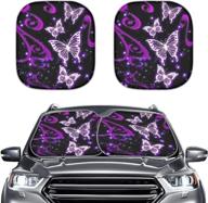 🦋 ultimate protection: freewander airtight shading truck windscreen sunshade with uv blocking, beautiful purple butterfly design - stay cool and stylish! logo
