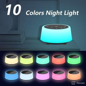 img 2 attached to 🌈 Color Noise Sound Machines: 10 Colors Night Light, 25 Soothing Sounds, and Sleep White Noise Machine - Gray