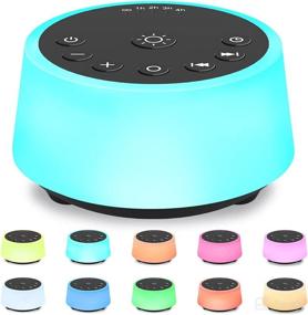 img 4 attached to 🌈 Color Noise Sound Machines: 10 Colors Night Light, 25 Soothing Sounds, and Sleep White Noise Machine - Gray